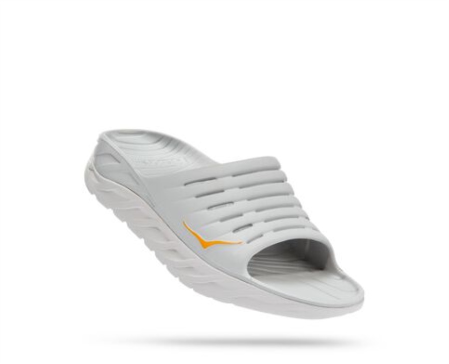 Hoka ORA Recovery Slide Lunar Rock Radiant Yellow