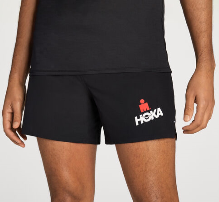 Glide 5''Short Hoka Black White Ironman Red