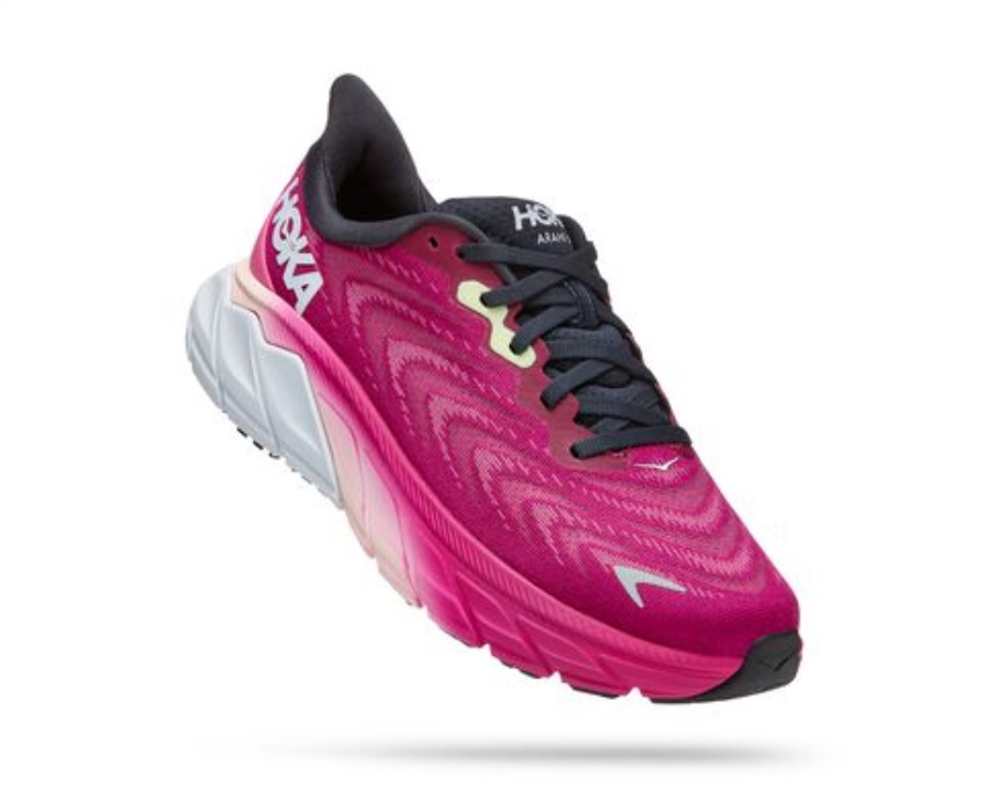 Hoka Arahi 6 Festival Fuchsia Ibis Rose