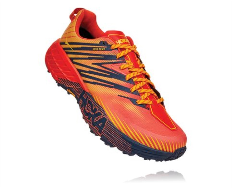 Hoka Speedgoat 4 GTX Mandarin Red Gold Fusion