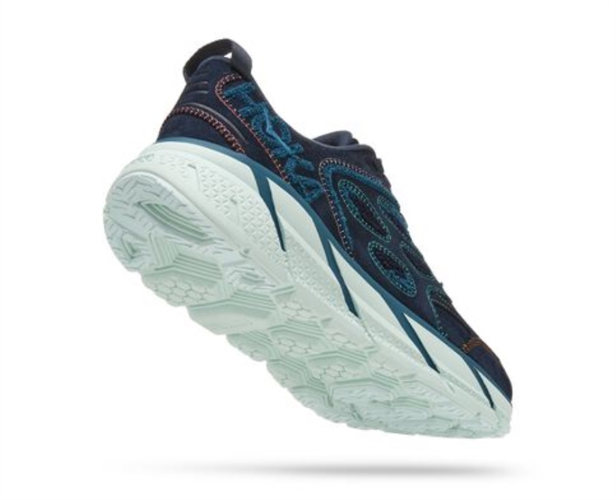 Clifton L Embroidery Hoka Outer Space Blue Coral