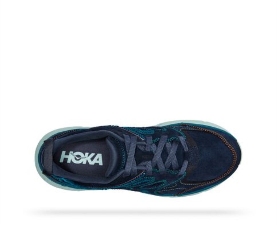 Clifton L Embroidery Hoka Outer Space Blue Coral