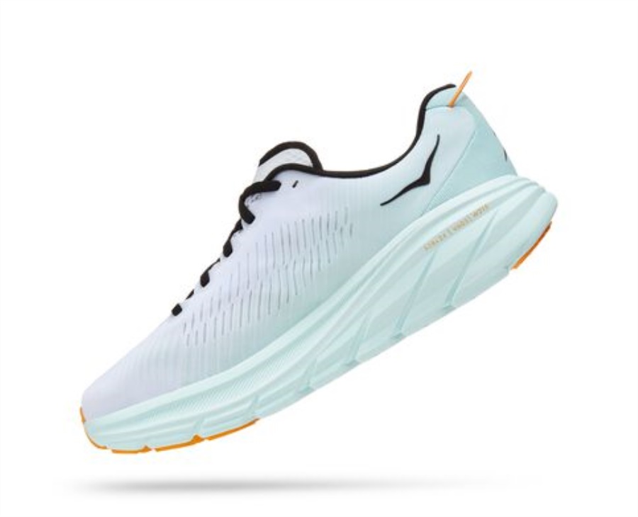 Rincon 3 Hoka White Blue Glass