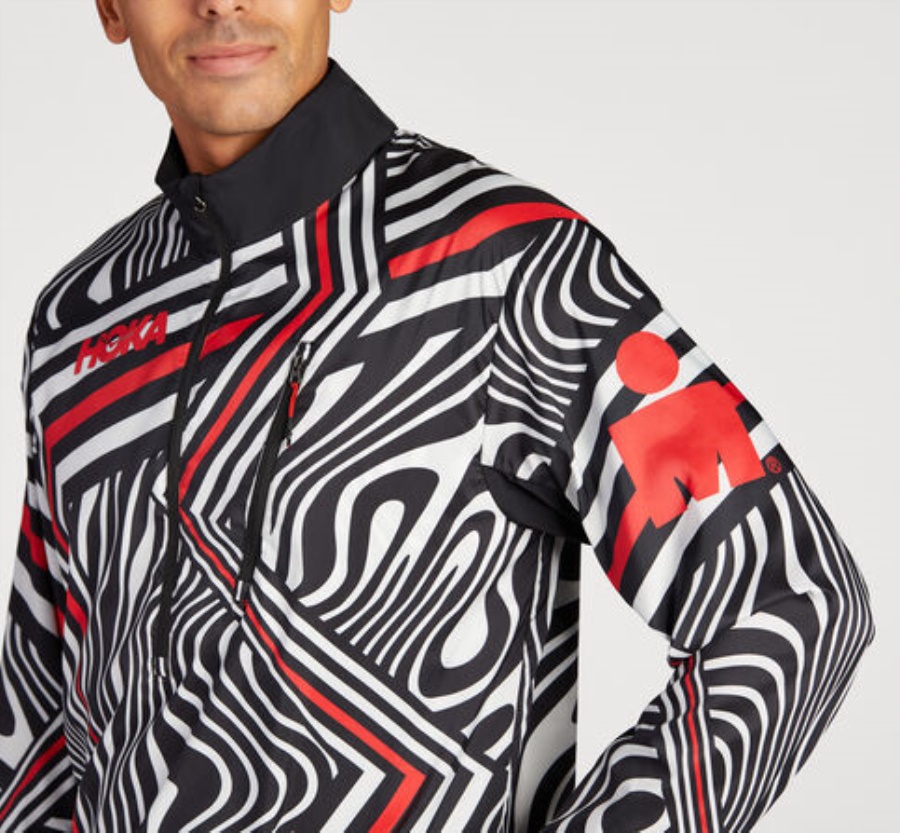Wind-Resistant Jacket Hoka Black White Ironman Red 