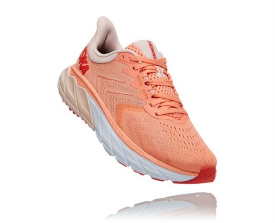 Hoka Arahi 5 Cantaloupe Silver Peony