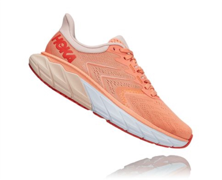 Hoka Arahi 5 Cantaloupe Silver Peony