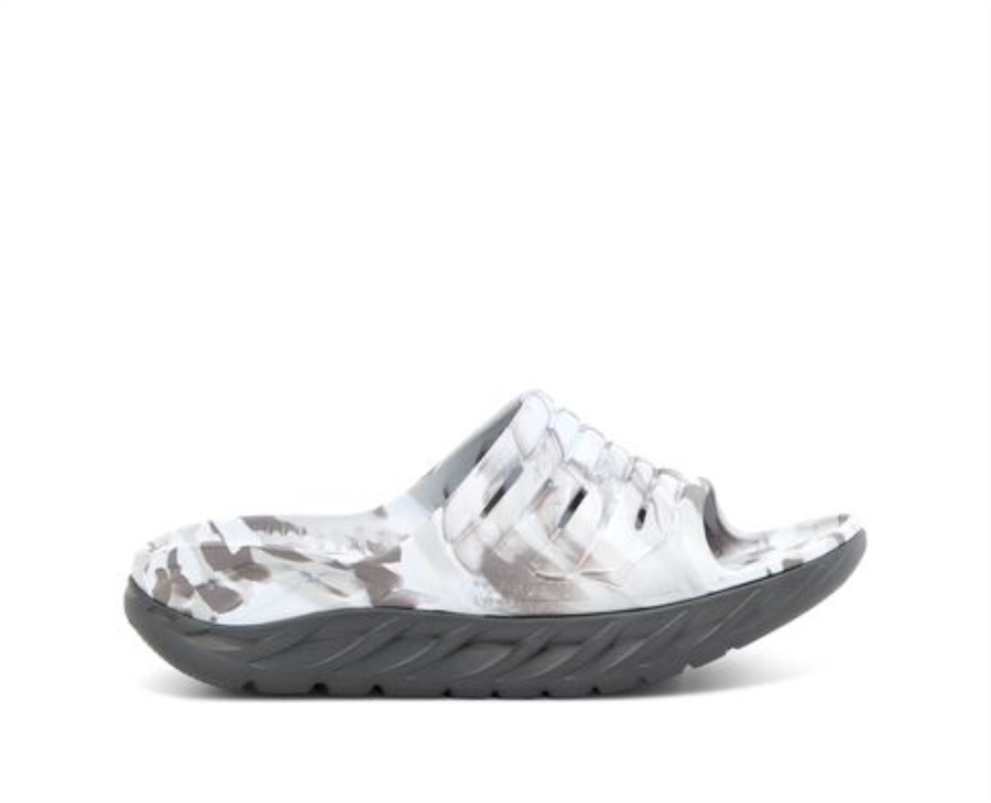 Hoka Ora Recovery Slide Swirl Lunar Rock Sharkskin