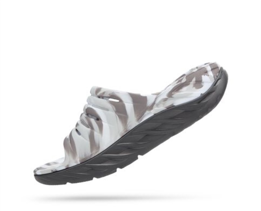 Hoka Ora Recovery Slide Swirl Lunar Rock Sharkskin