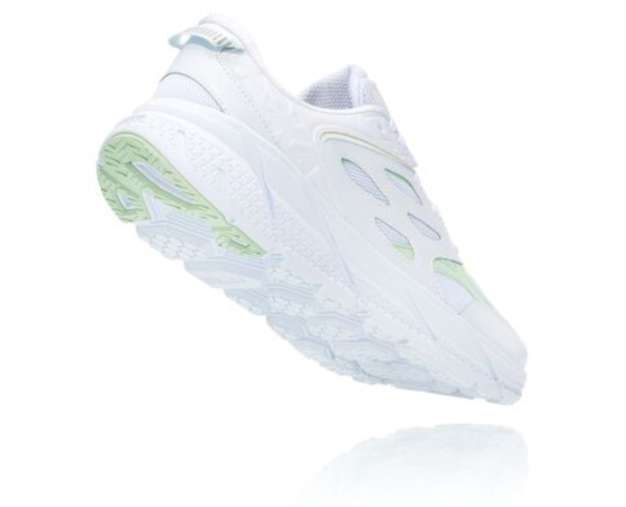 Clifton L Hoka White Green Ash