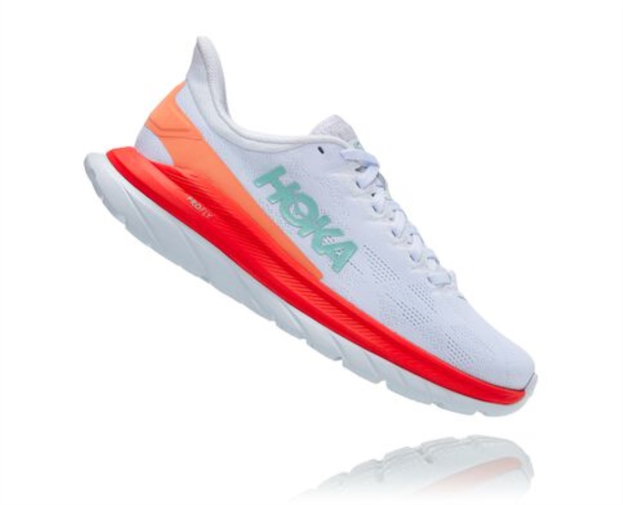 Hoka Mach 4 White Fiesta