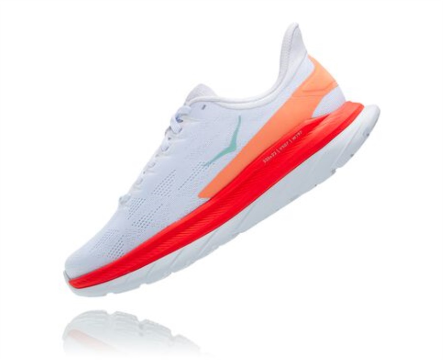 Hoka Mach 4 White Fiesta