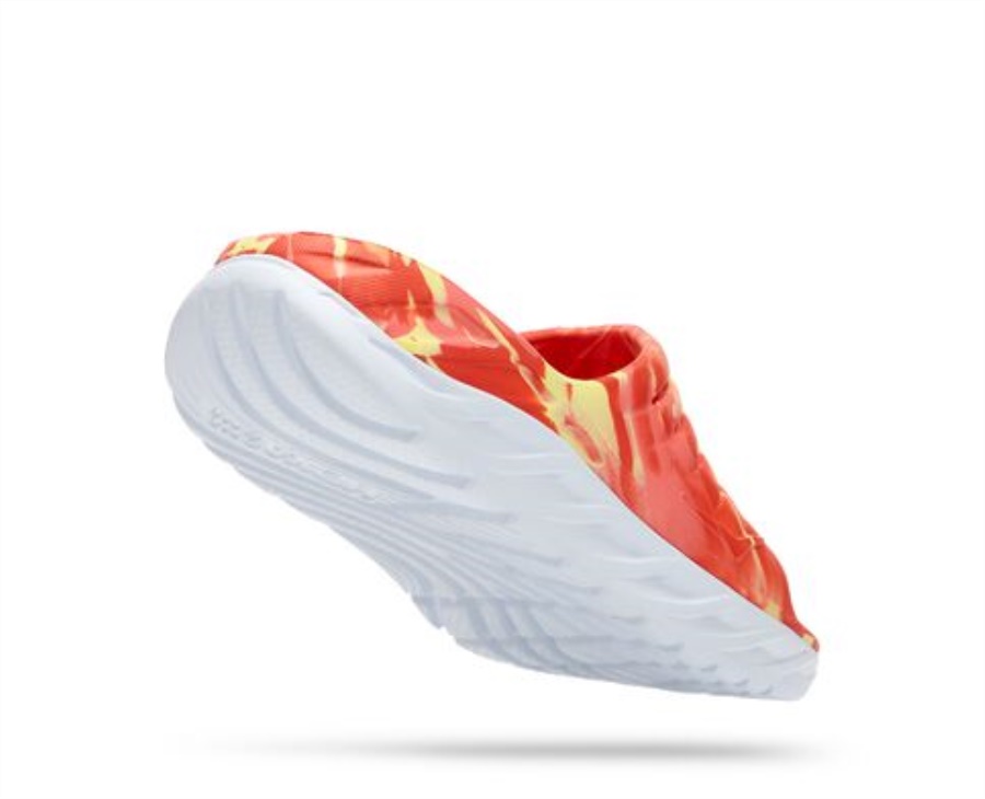 Hoka Ora Recovery Slide Swirl Yellow Pear Fiesta