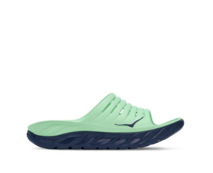 Hoka ORA Recovery Slide Green Ash Outer Space