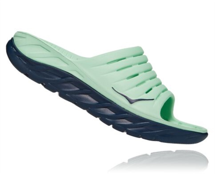 Hoka ORA Recovery Slide Green Ash Outer Space