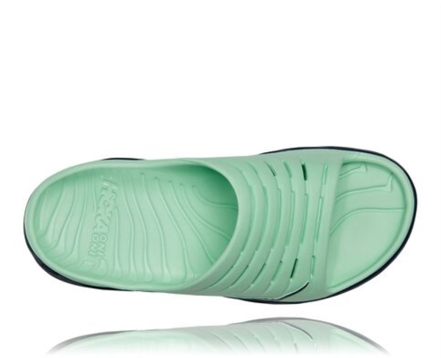 Hoka ORA Recovery Slide Green Ash Outer Space