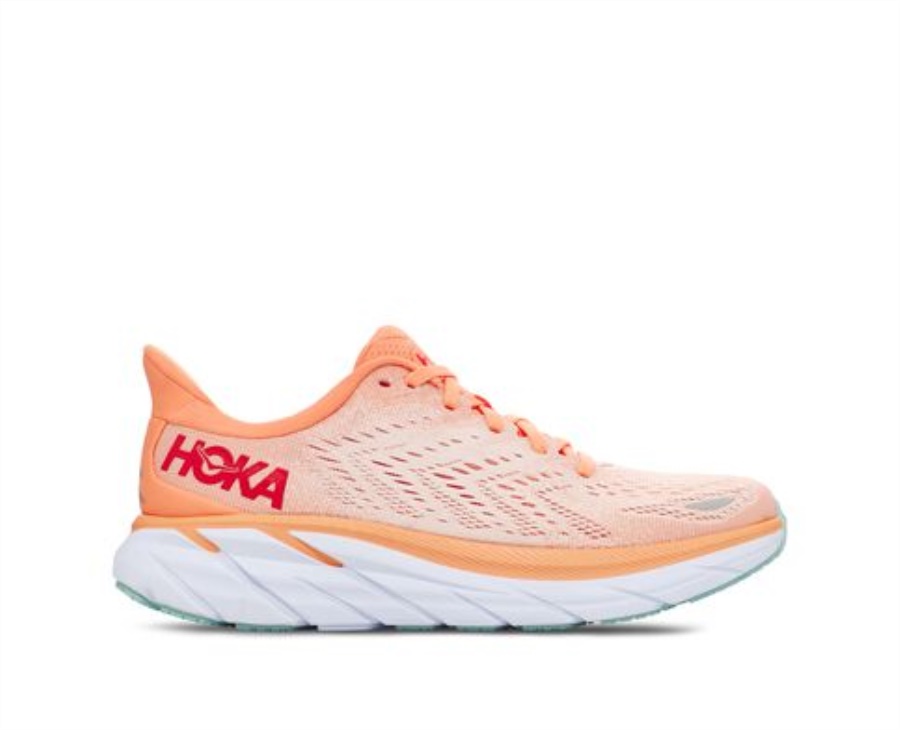 Hoka Clifton 8 Cantaloupe Silver Peony