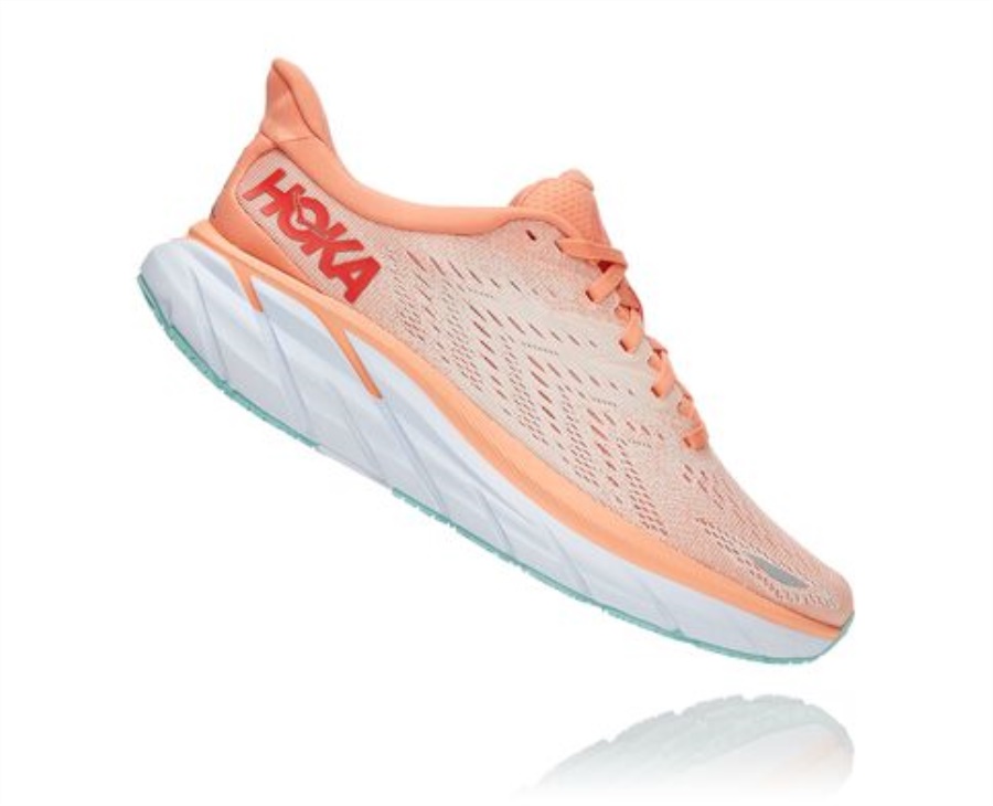 Hoka Clifton 8 Cantaloupe Silver Peony