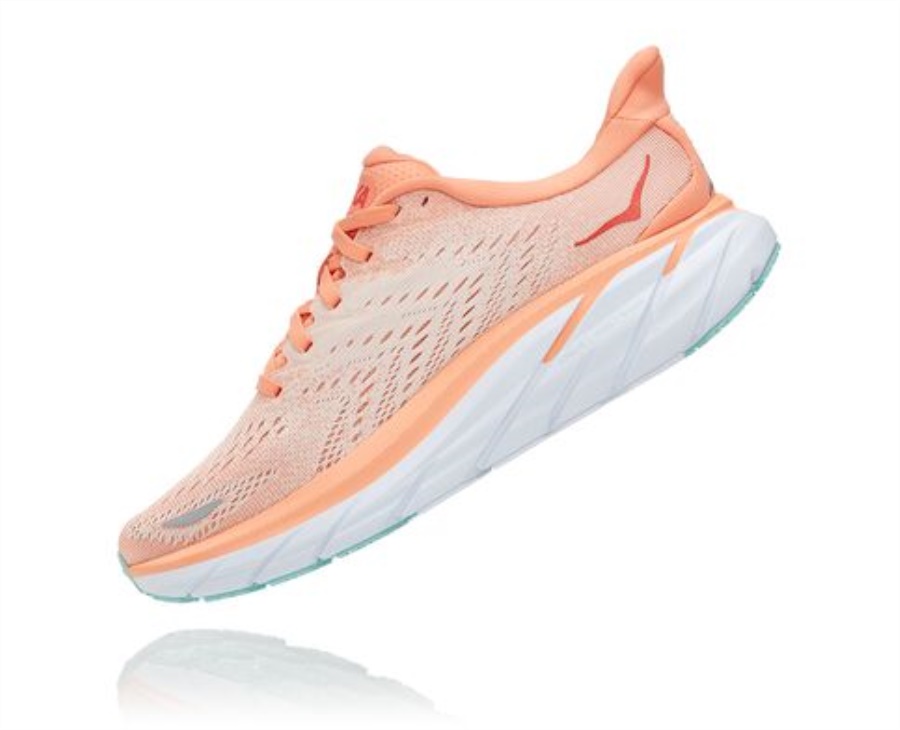 Hoka Clifton 8 Cantaloupe Silver Peony