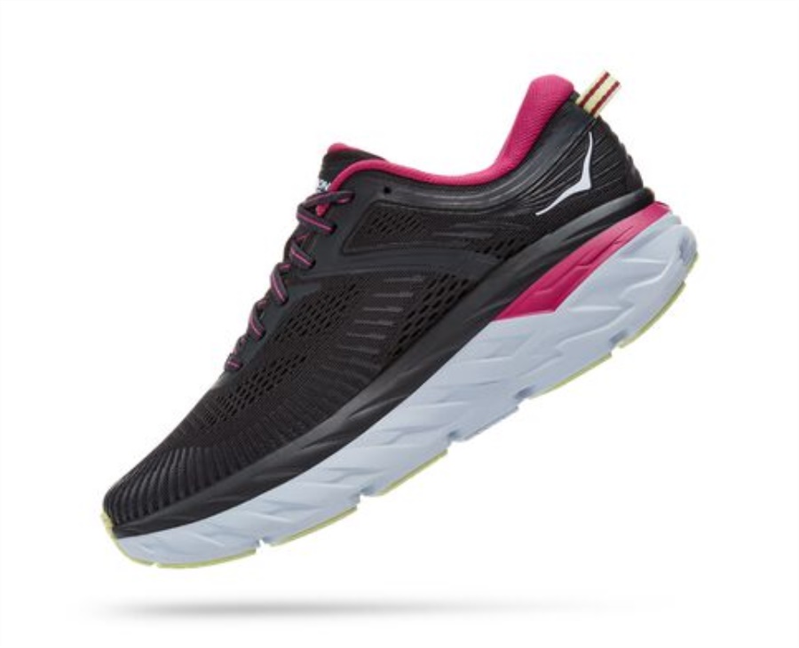 Hoka Bondi 7 Blue Graphite Festival Fuchsia