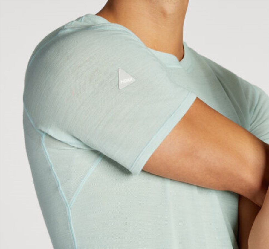Merino Blend Short Sleeve Hoka Blue Glass