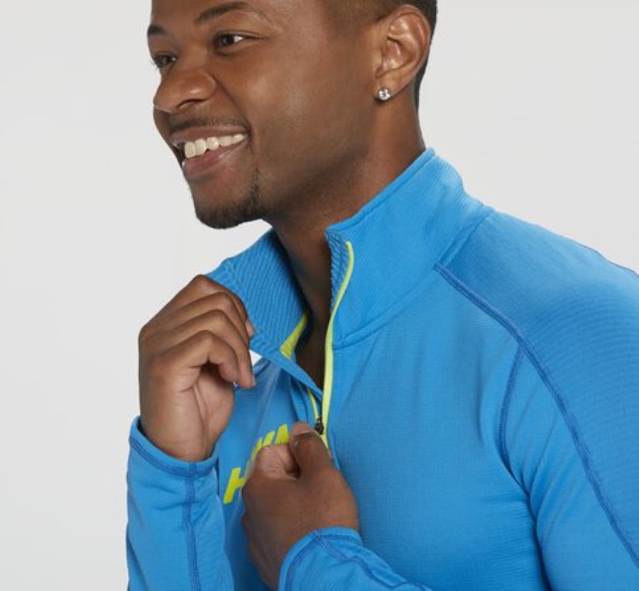 1 2 Zip Midlayer Hoka Diva Blue