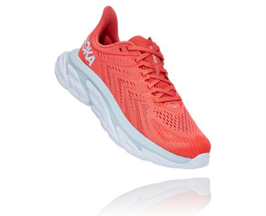 Clifton Edge Hoka Hot Coral White