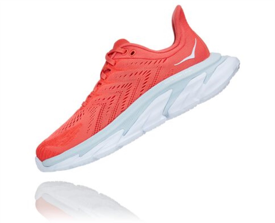Clifton Edge Hoka Hot Coral White