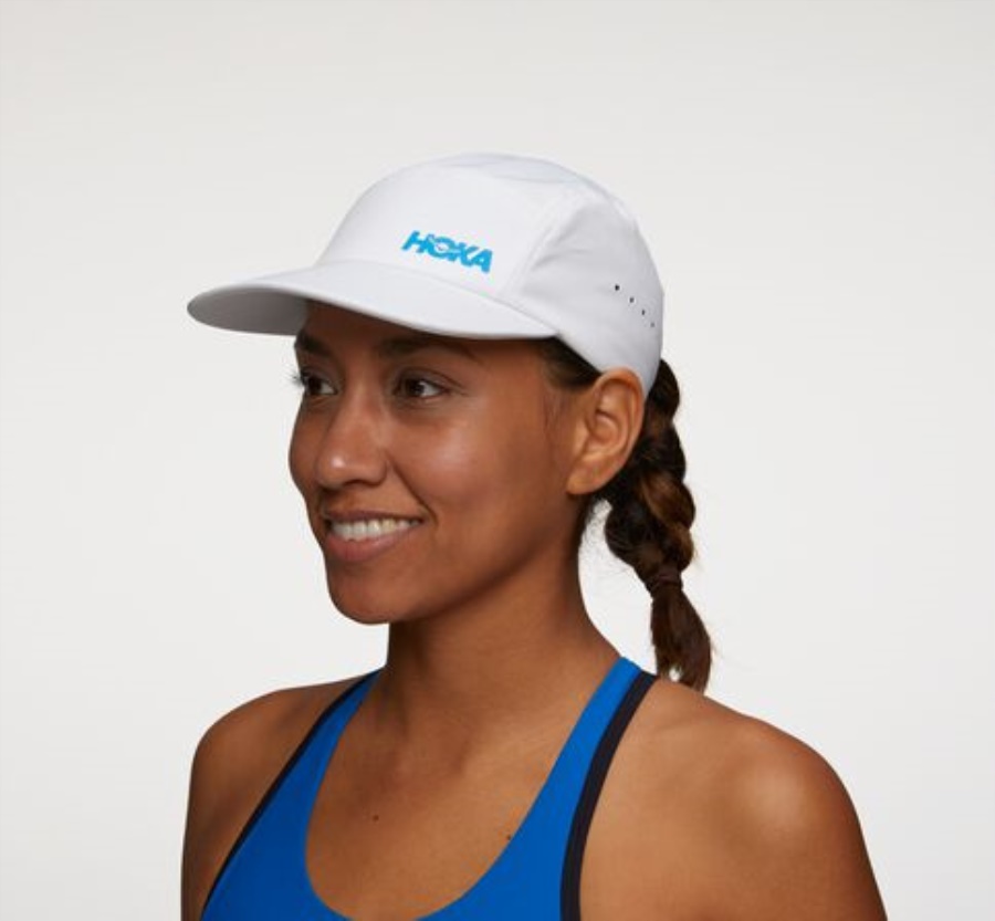 Hoka Performance Hat White Diva Blue