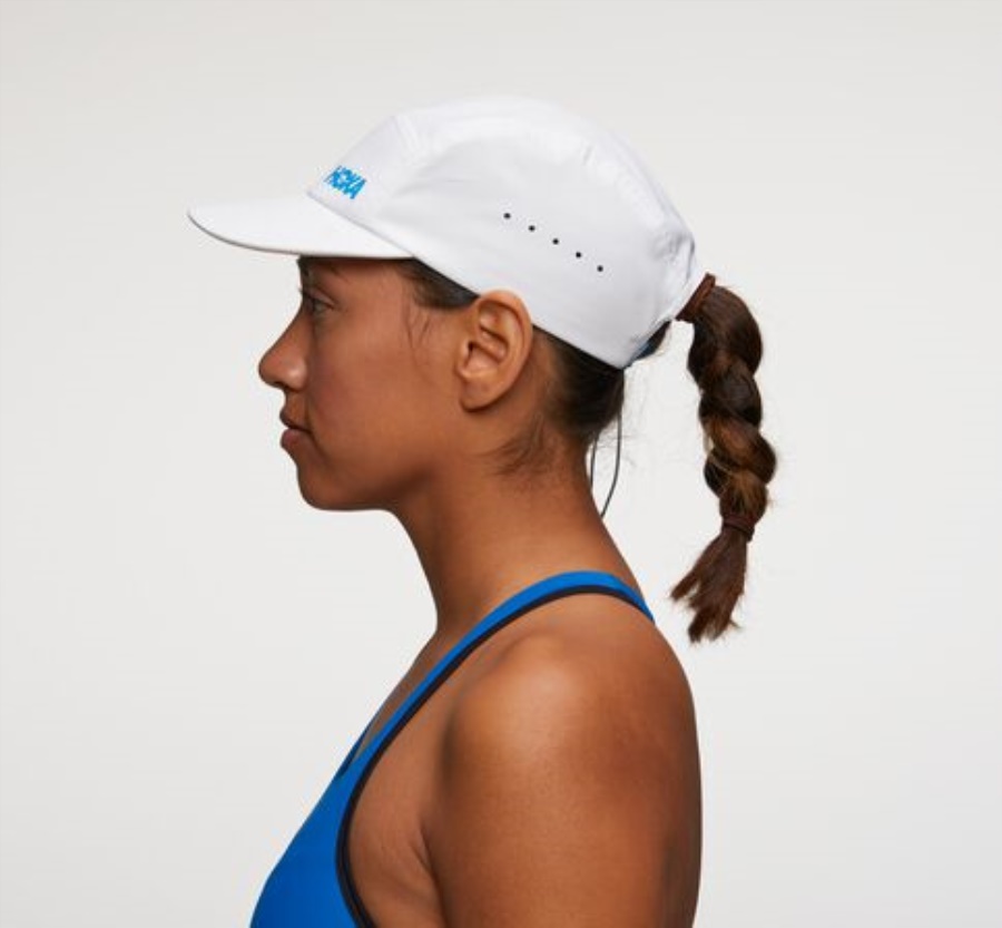 Hoka Performance Hat White Diva Blue